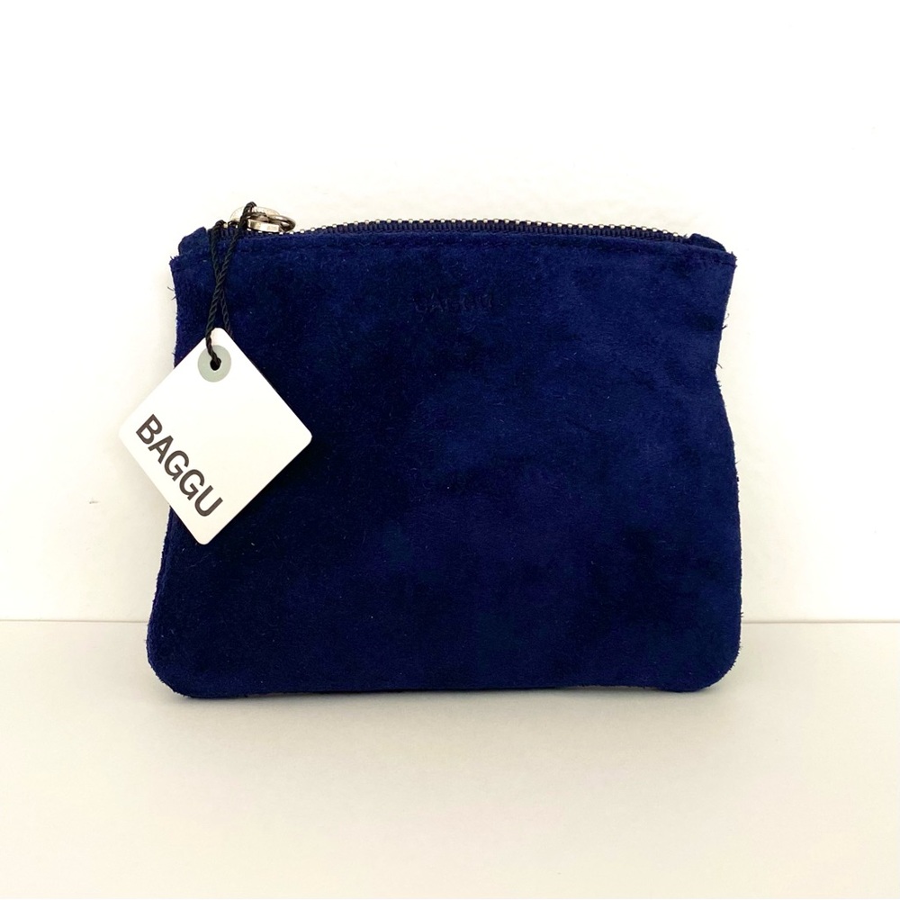 BAGGU • Flat Pouch Small in Midnight Suede